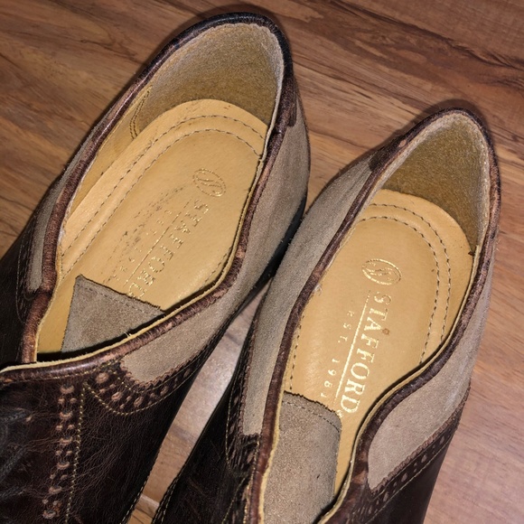 MENS STAFFORD BROWN/TAN LEATHER DRESS LOAFER main image 4